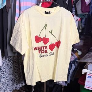White Fox Boutique Yellow Cherry Graphic Tee